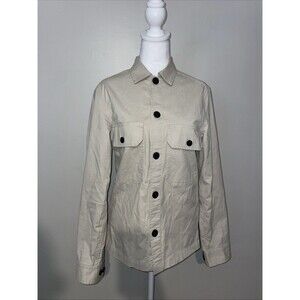 H&M Classic Beige Safari Chore Jacket Lightweight Button Front XS